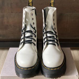 Jadon Smooth White Leather Platform Boots